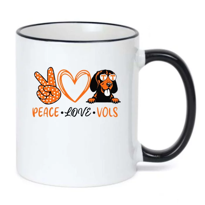 Peace Love Vols Black Color Changing Mug