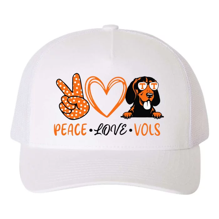 Peace Love Vols Yupoong Adult 5-Panel Trucker Hat