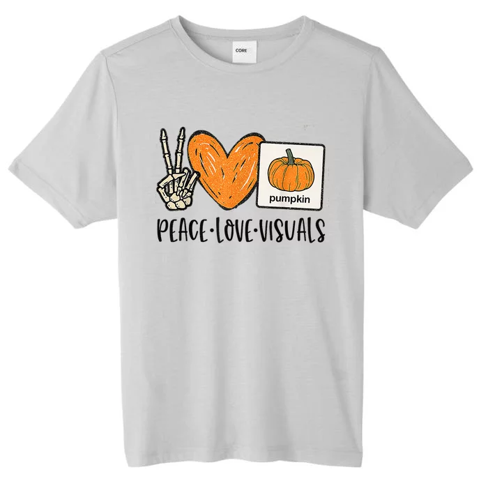 Peace Love Visuals Sped Teacher Pumpkin Skeleton Halloween Gift ChromaSoft Performance T-Shirt