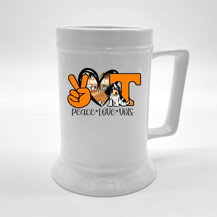 Peace Love Vols Front & Back Beer Stein