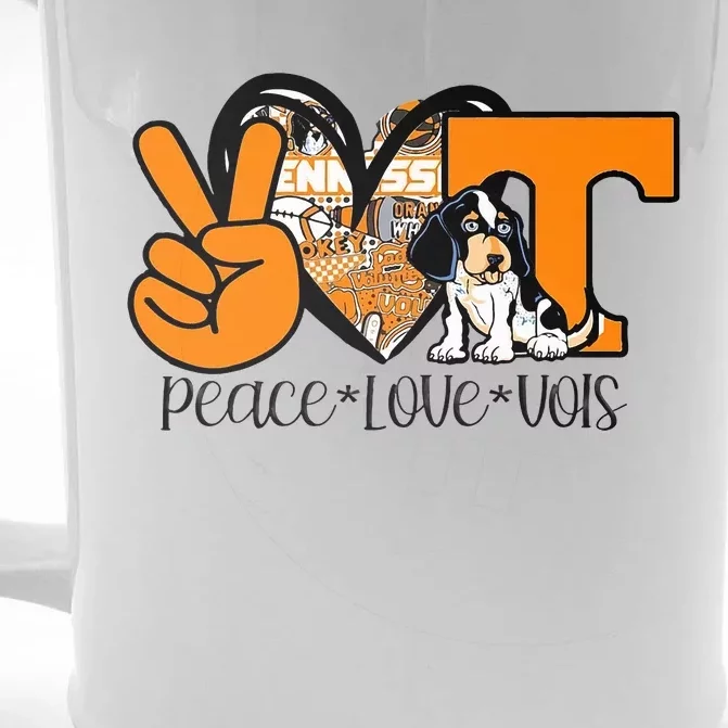 Peace Love Vols Front & Back Beer Stein