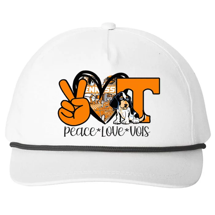 Peace Love Vols Snapback Five-Panel Rope Hat