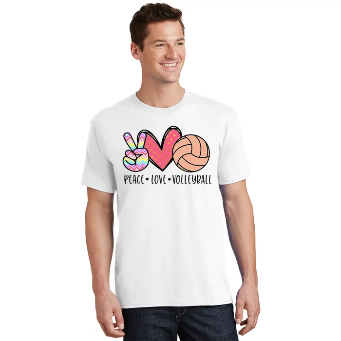 Peace Love Volleyball Cute Design T-Shirt