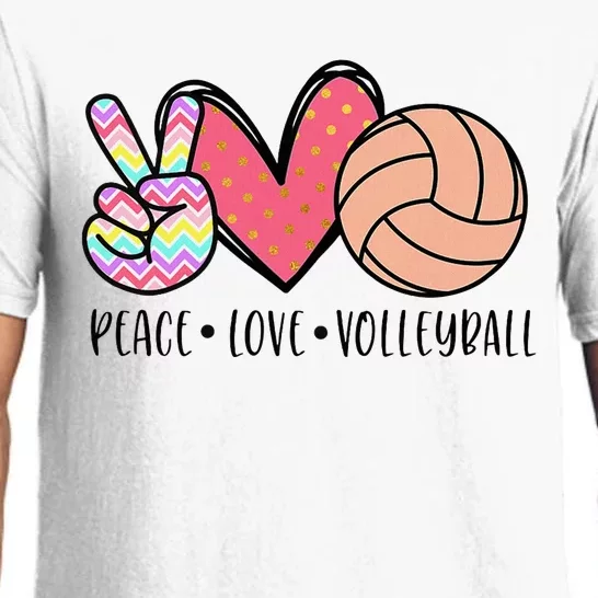 Peace Love Volleyball Cute Design Pajama Set