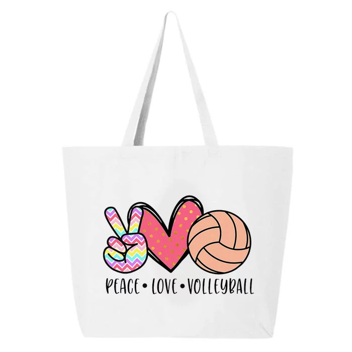 Peace Love Volleyball Cute Design 25L Jumbo Tote