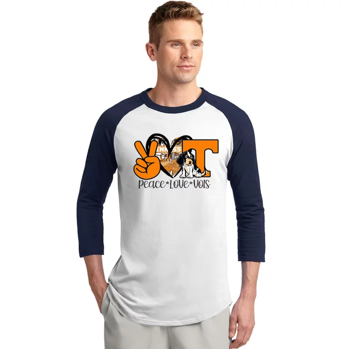 Peace Love Vols Baseball Sleeve Shirt