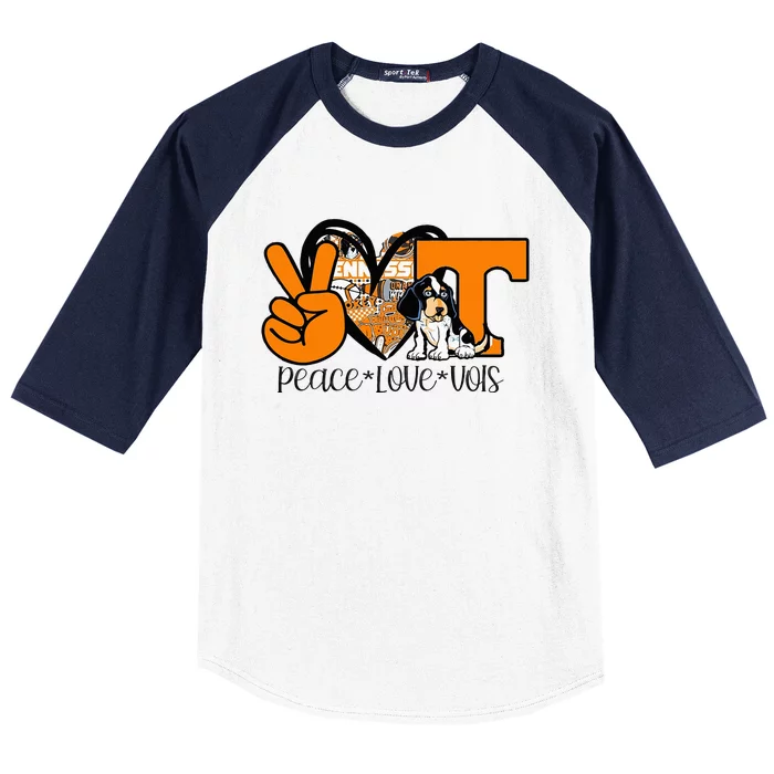 Peace Love Vols Baseball Sleeve Shirt