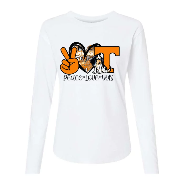 Peace Love Vols Womens Cotton Relaxed Long Sleeve T-Shirt