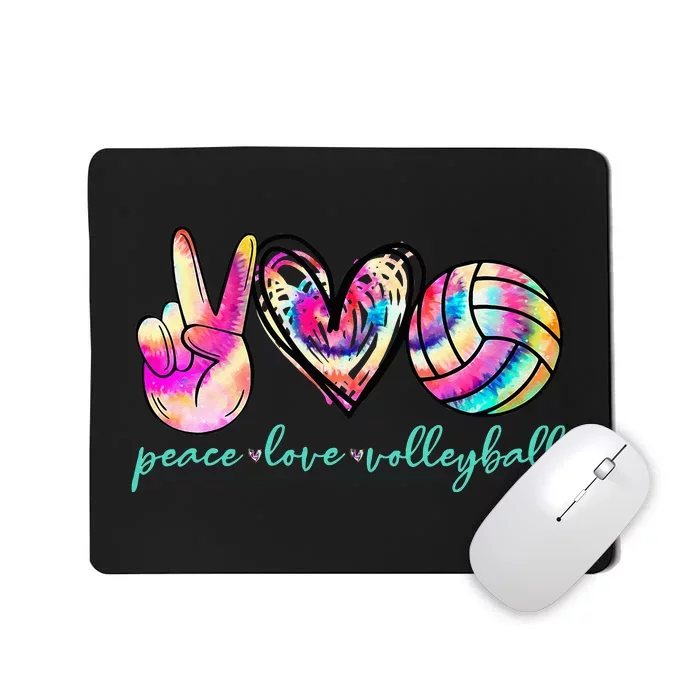 Peace Love Volleyball Player Tie Dye Style Women Teen Mousepad