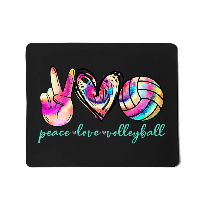 Peace Love Volleyball Player Tie Dye Style Women Teen Mousepad