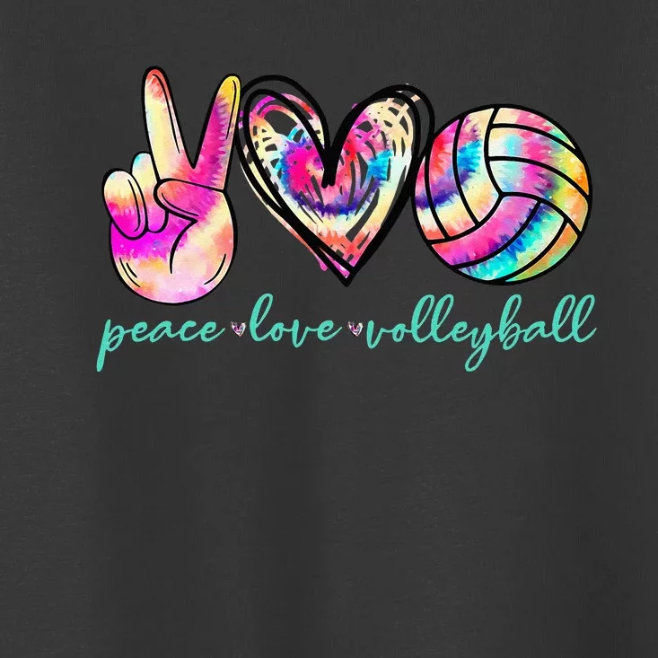 Peace Love Volleyball Player Tie Dye Style Women Teen Toddler T-Shirt