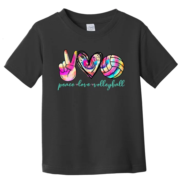 Peace Love Volleyball Player Tie Dye Style Women Teen Toddler T-Shirt