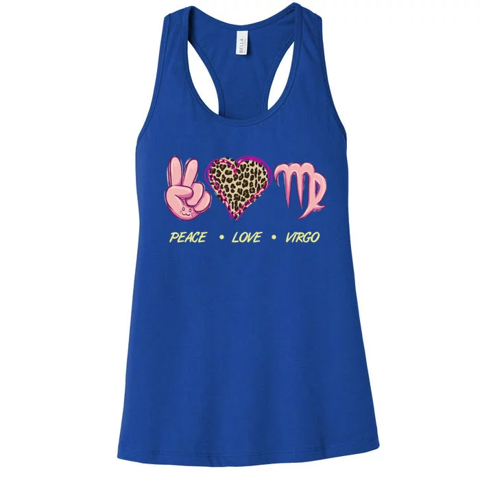 Peace Love Virgo Zodiac Sign Horoscope Gift Women's Racerback Tank