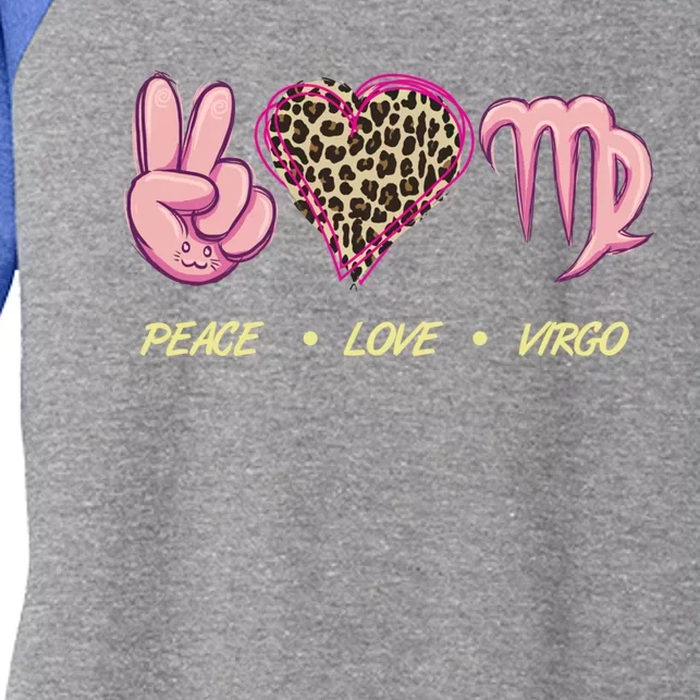 Peace Love Virgo Zodiac Sign Horoscope Gift Women's Tri-Blend 3/4-Sleeve Raglan Shirt