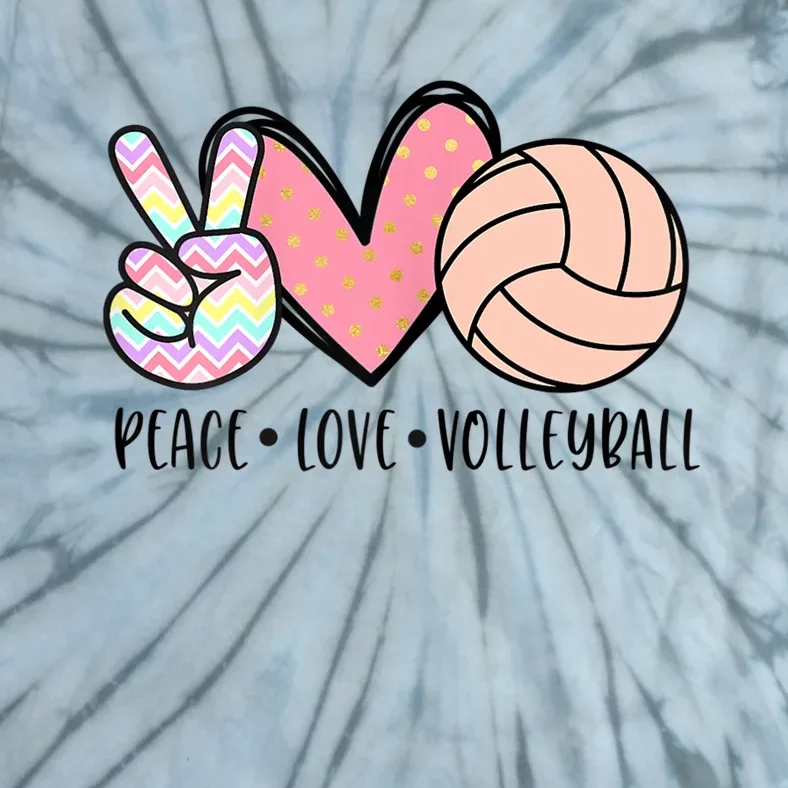 Peace Love Volleyball Cute Design For Women Teen Girls TShirt Tie-Dye T-Shirt