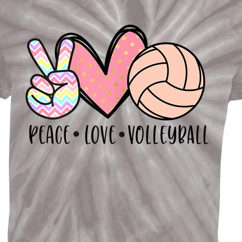 Peace Love Volleyball Cute Design For Women Teen Girls TShirt Kids Tie-Dye T-Shirt