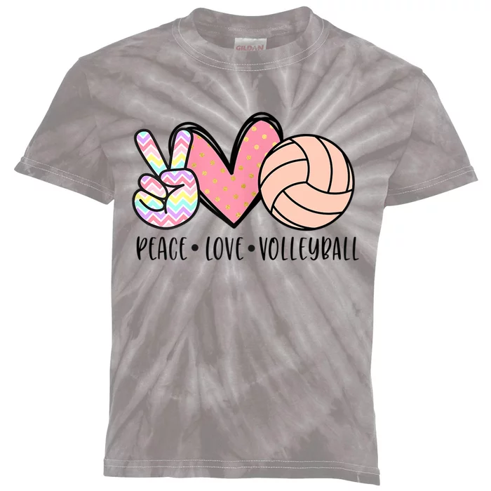 Peace Love Volleyball Cute Design For Women Teen Girls TShirt Kids Tie-Dye T-Shirt