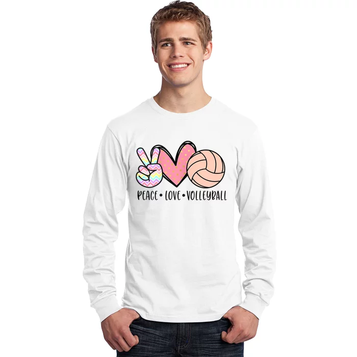 Peace Love Volleyball Cute Design For Women Teen Girls TShirt Long Sleeve Shirt