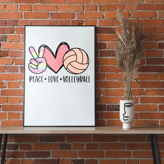 Peace Love Volleyball Cute Design For Women Teen Girls TShirt Poster