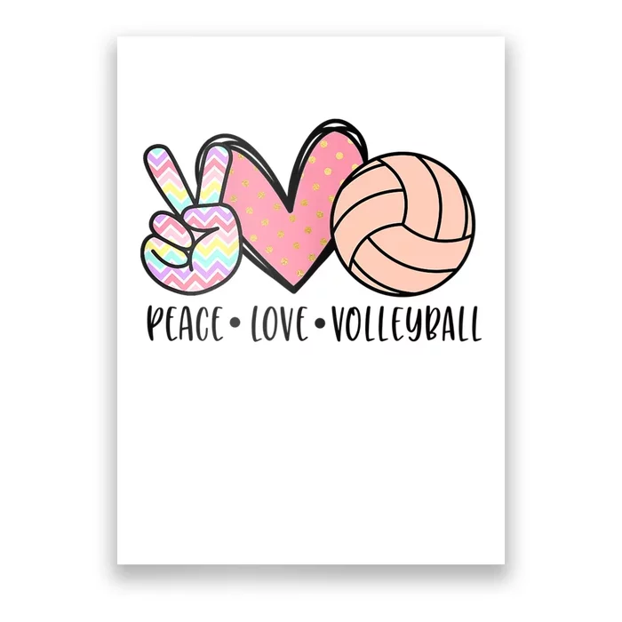 Peace Love Volleyball Cute Design For Women Teen Girls TShirt Poster