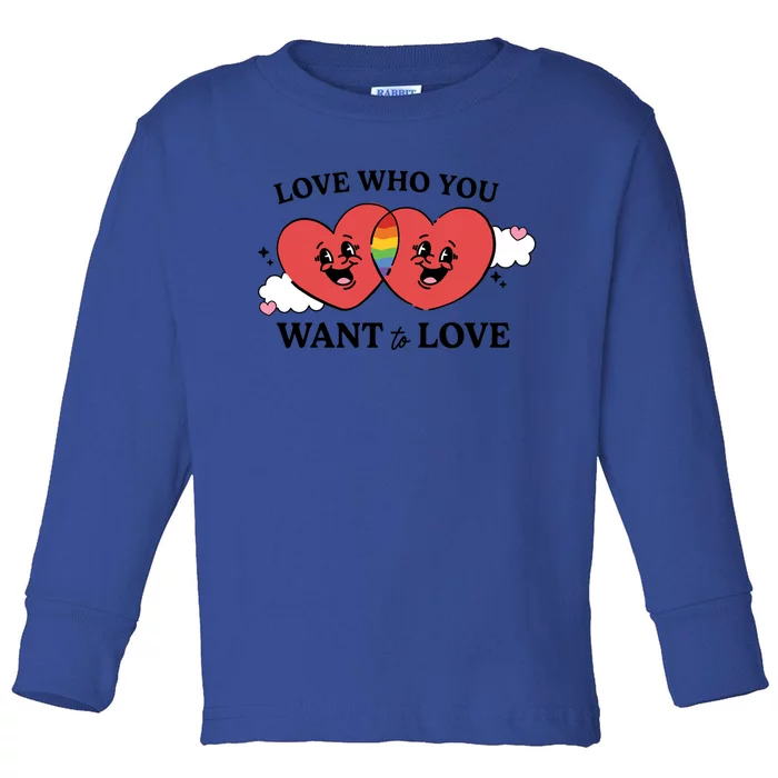 Pride Love Wins Funny Love Who You Want To Love Lgbt Great Gift Toddler Long Sleeve Shirt