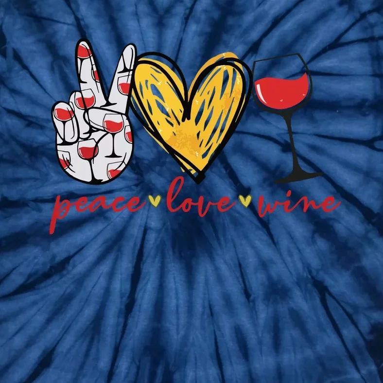 Peace Love Wine Funny Wine Lover Drinking Team Oktoberfest Tie-Dye T-Shirt