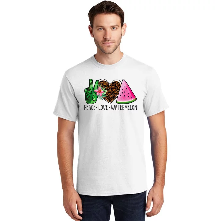 Peace Love Watermelon Summer Tall T-Shirt