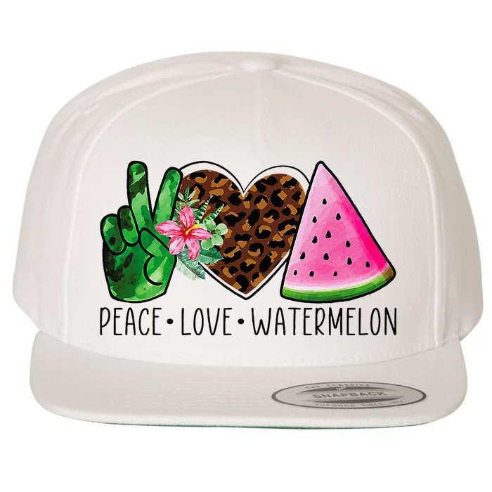 Peace Love Watermelon Summer Wool Snapback Cap