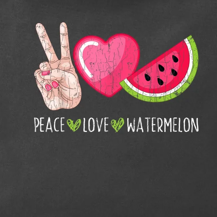 Peace Love Watermelon Funny Summer Fruit Lover Graphic Zip Tote Bag