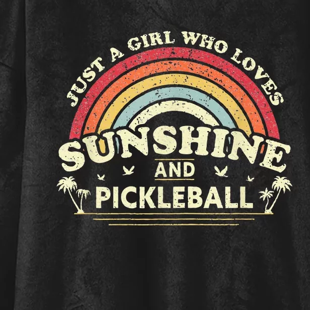 Pickleball L Who Loves Sunshine And Pickleball Hooded Wearable Blanket