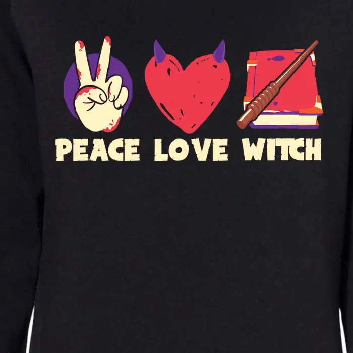 Peace Love Witch Halloween Costume Gift Womens California Wash Sweatshirt