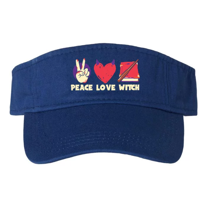 Peace Love Witch Halloween Costume Gift Valucap Bio-Washed Visor