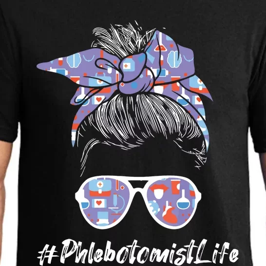 Phlebotomist Life Woman Messy Hair Phlebotomy Technician Pajama Set