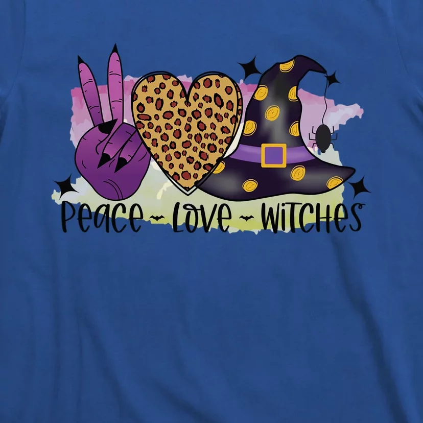 Peace Love Witches Cute Halloween Witch Gift T-Shirt