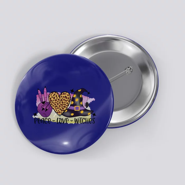 Peace Love Witches Cute Halloween Witch Gift Button