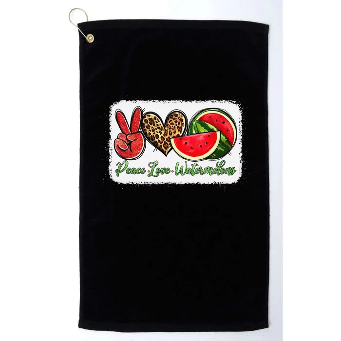 Peace Love Watermelon Leopard Peace Love Watermelon Platinum Collection Golf Towel