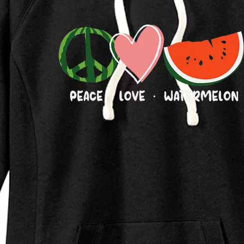 Peace Love Watermelon Happy Watermelon Day Women's Fleece Hoodie