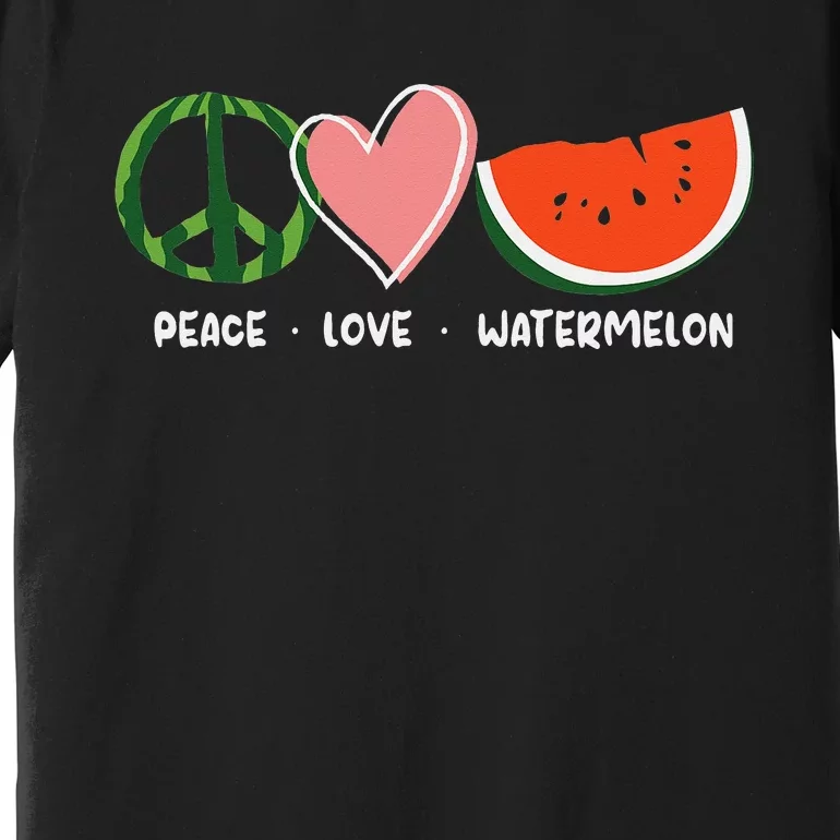 Peace Love Watermelon Happy Watermelon Day Premium T-Shirt