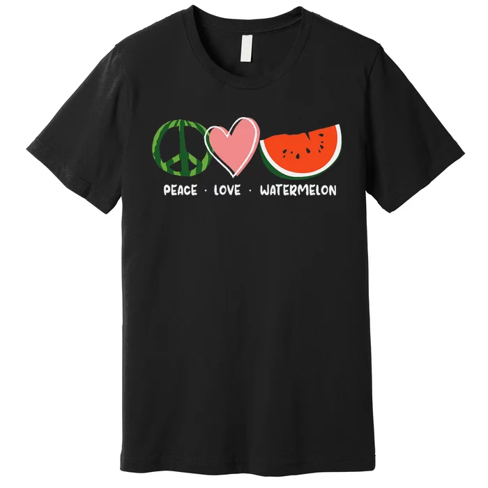 Peace Love Watermelon Happy Watermelon Day Premium T-Shirt