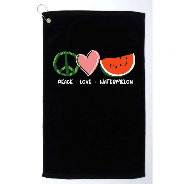 Peace Love Watermelon Happy Watermelon Day Platinum Collection Golf Towel