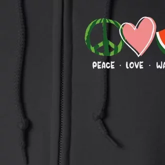 Peace Love Watermelon Happy Watermelon Day Full Zip Hoodie