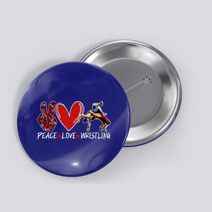 Peace Love Wrestling Game Day Outfit Leopard Mothers Day Great Gift Button