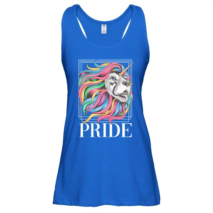 Pride Lion With Rainbow Hair Gift Ladies Essential Flowy Tank