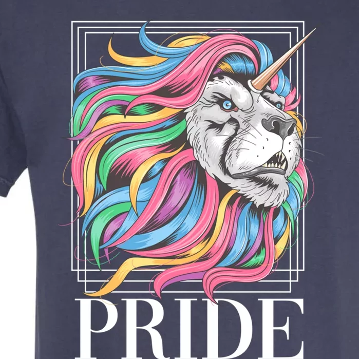 Pride Lion With Rainbow Hair Gift Garment-Dyed Heavyweight T-Shirt