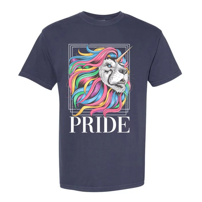 Pride Lion With Rainbow Hair Gift Garment-Dyed Heavyweight T-Shirt