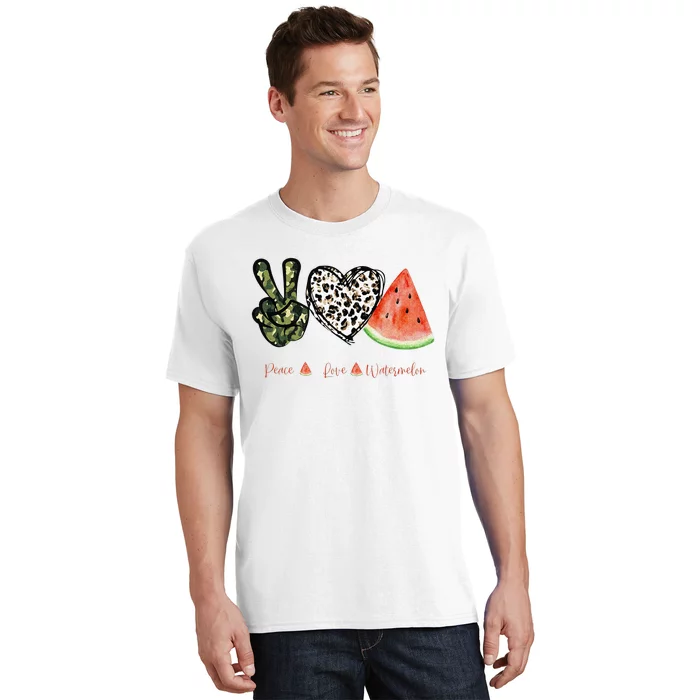 Peace Love Watermelon Happy Watermelon Day Fruit Melon Lover T-Shirt