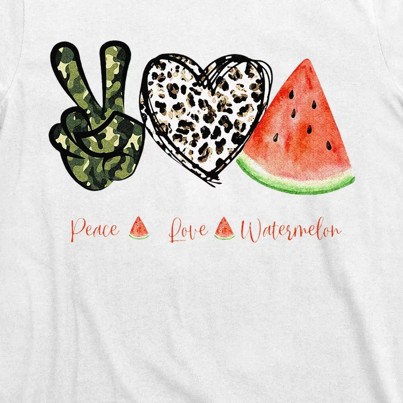 Peace Love Watermelon Happy Watermelon Day Fruit Melon Lover T-Shirt