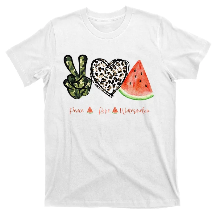 Peace Love Watermelon Happy Watermelon Day Fruit Melon Lover T-Shirt