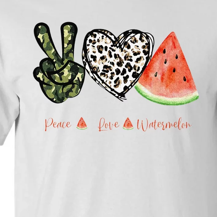 Peace Love Watermelon Happy Watermelon Day Fruit Melon Lover Tall T-Shirt