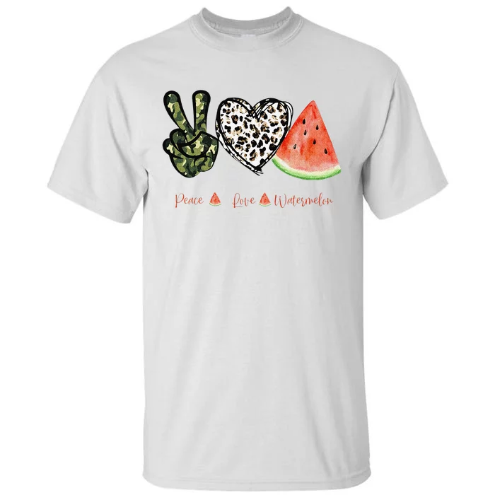 Peace Love Watermelon Happy Watermelon Day Fruit Melon Lover Tall T-Shirt